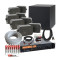 Restaurant / Pub Bluetooth Sound System Kit with 8 x Black Wall Mount Speakers with Subwoofer