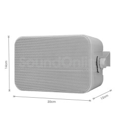 Coffee Shop & Small Restaurant Bluetooth Sound System Kit with 4 x White Wall Mount Speakers