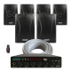 Restaurant Wall Mount DSPPA 6 Speaker Complete Sound Installation Kit - Black