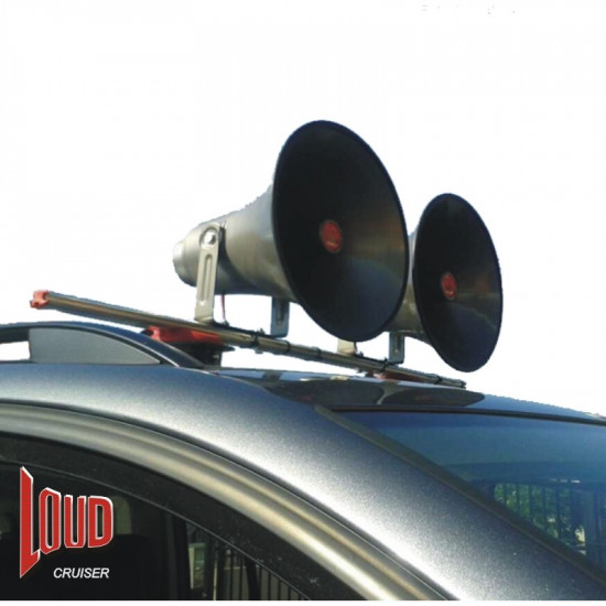 LOUDCRUISER ROUND HORN ROOF MOUNTED VEHICLE PA SYSTEM KIT