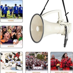 100W Megaphone with Siren, USB & SD MP3 Media Player
