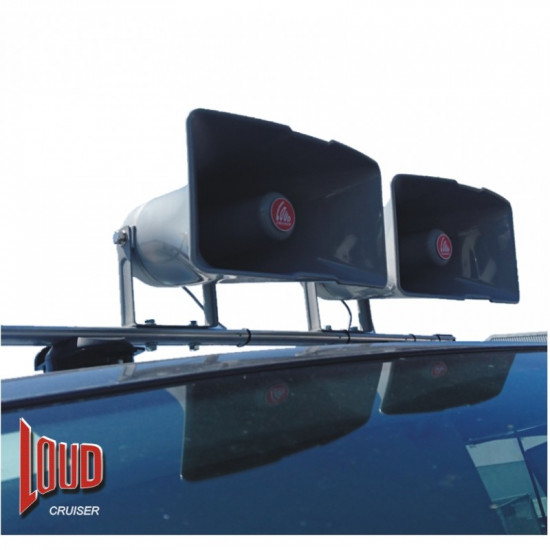 LOUDCRUISER SUCTION CUP ROOF MOUNTED VEHICLE PA SYSTEM KIT